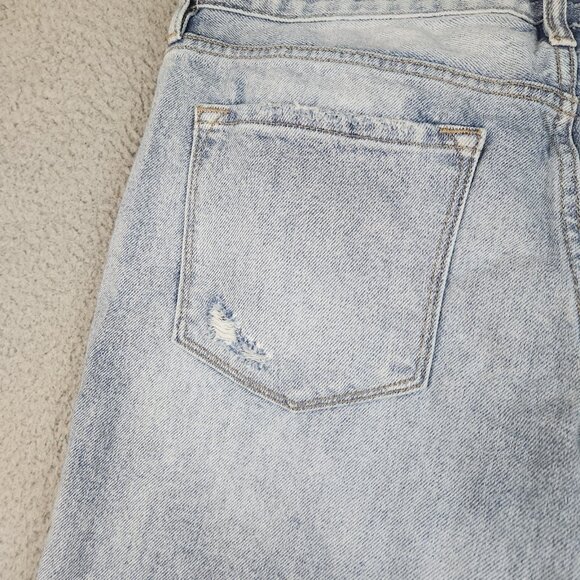 KanCan Ripped High Rise Wide Leg Cropped Jeans Womens Size 30 Baggy Denim Cotton - Picture 13 of 15